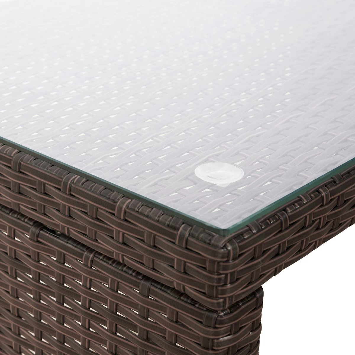 Teamson Home 3-Delig Hoek Loungeset - Tuinmeubelen - Tuinbank - Omvat Tafel En Kussens - Rotan - Bruin/Wit 11 Teamson Home 3-Delig Hoek Loungeset - Tuinmeubelen - Tuinbank - Omvat Tafel En Kussens - Rotan - Bruin/Wit - Afbeelding 11