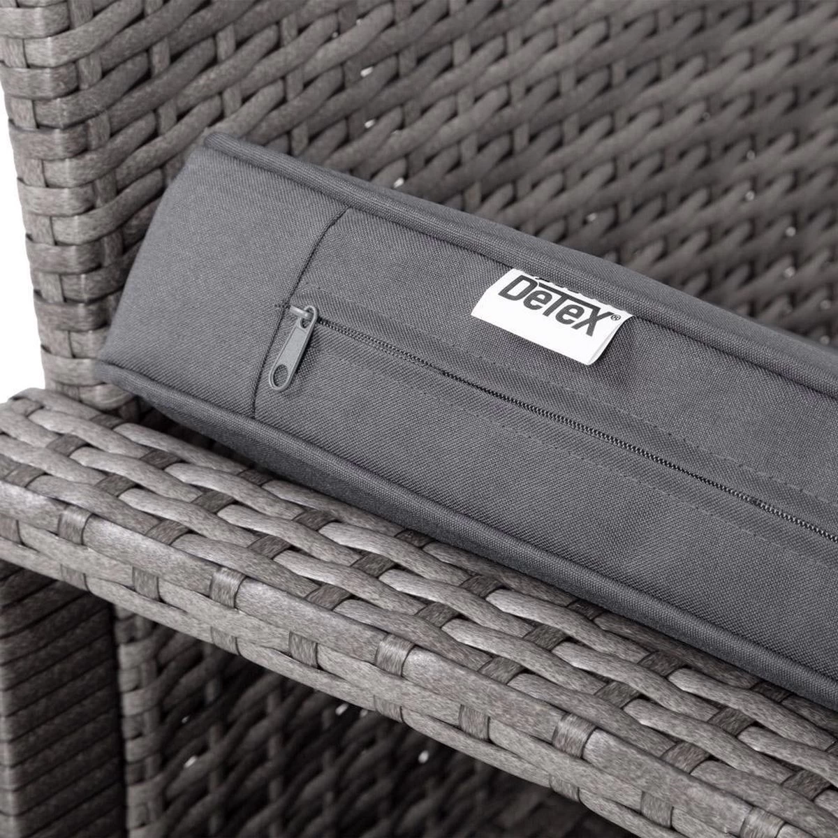 Casaria Polyrattan Loungeset – 2 Stoelen 1 Bank 1 Tafel - Antraciet 9 Casaria Polyrattan Loungeset – 2 Stoelen 1 Bank 1 Tafel - Antraciet - Afbeelding 9