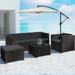 Polyrotan Loungeset Punta Cana L - Zwart -Tuinmeubel Winkel 1200x1200 824