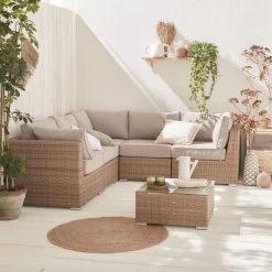 Premium Loungeset - VITTORIA - Rond Wicker– 5 Plaatsen, Naturel/beige -Tuinmeubel Winkel 1200x1200 834