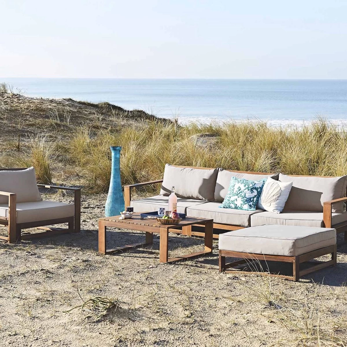 Alice's Garden Loungeset Mendoza - Acacia - 5 Plaatsen - Beige 6 Alice's Garden Loungeset Mendoza - Acacia - 5 Plaatsen - Beige - Afbeelding 6