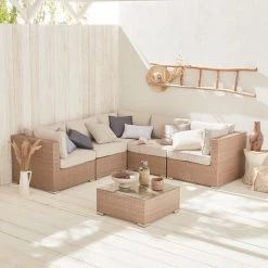 Alice's Garden Loungeset Napoli - 5 Plaatsen - Wicker - 6 Elementen - Beige/Beige 12 Alice's Garden Loungeset Napoli - 5 Plaatsen - Wicker - 6 Elementen - Beige/Beige -Tuinmeubel Winkel 1200x1200 839