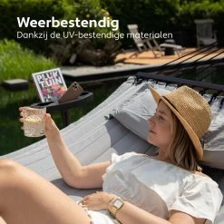 Vita5 Hangmat Met Standaard En Spreidstok – 2 Persoons – Incl. Bekerhouder - Afneembaar Kussen – Uv-bestendig – Lichtgrijs -Tuinmeubel Winkel 1200x1200 951