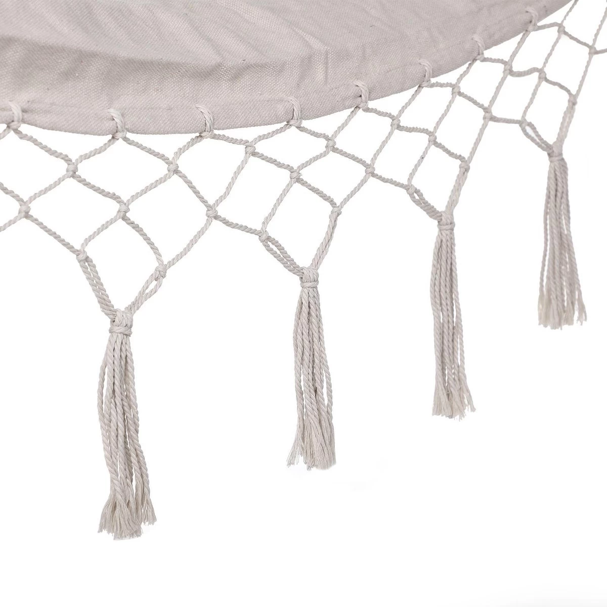 Detex Hangmat Met Franjes - 320x150cm – Belastbaar Tot 300kg Beige 3 Detex Hangmat Met Franjes - 320x150cm – Belastbaar Tot 300kg Beige - Afbeelding 3