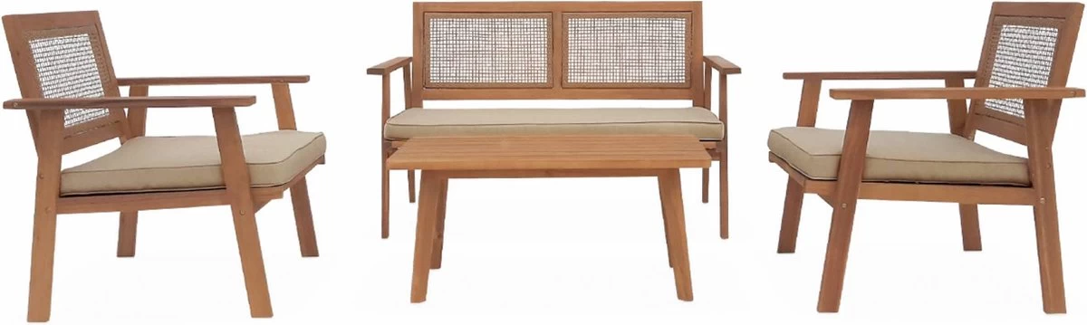 Tuinmeubelset 4 Zitplaatsen + 1 Salontafel L Alice's Garden 5 Tuinmeubelset 4 Zitplaatsen + 1 Salontafel L Alice's Garden - Afbeelding 5