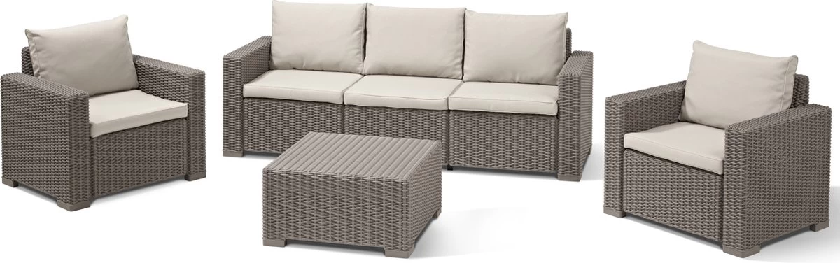Allibert California Loungeset - 5 Personen - Cappuccino