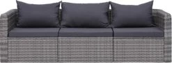 VidaXL 3-delige Loungeset Met Kussens Poly Rattan Grijs 11 VidaXL 3-delige Loungeset Met Kussens Poly Rattan Grijs -Tuinmeubel Winkel 1200x442