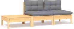 VidaXL 3-delige Loungeset Met Grijze Kussens Massief Grenenhout -Tuinmeubel Winkel 1200x476 1