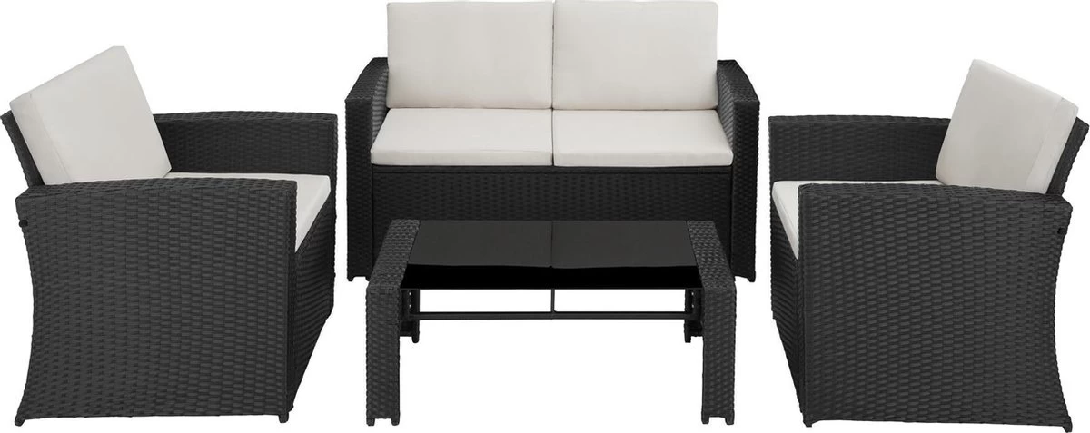 Tectake - Wicker Zitgroep Tuinset Lucca - Zwart - 404131 7 Tectake - Wicker Zitgroep Tuinset Lucca - Zwart - 404131 - Afbeelding 7