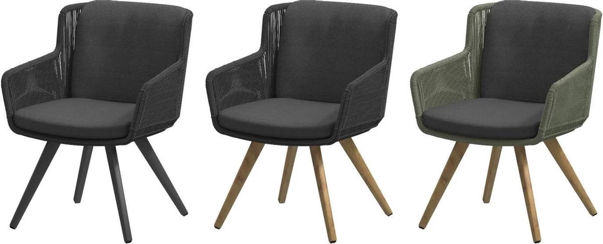 4 Seasons Outdoor 4SO Armstoel Flores Anthracite - 1 Stuk 3 4 Seasons Outdoor 4SO Armstoel Flores Anthracite - 1 Stuk - Afbeelding 3