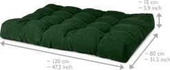 Beautissu Style – Palletkussen Set – 1x Zitkussen 120x80 Cm & 1x Rugkussen 120x40 Cm – Donker Groen -Tuinmeubel Winkel 1200x494