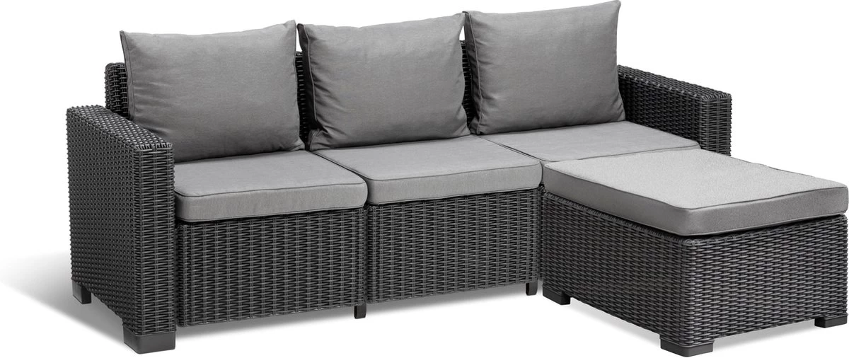 Allibert California Chaise Longue Loungeset - 3 A 4 Personen - Grafiet 2 Allibert California Chaise Longue Loungeset - 3 A 4 Personen - Grafiet - Afbeelding 2