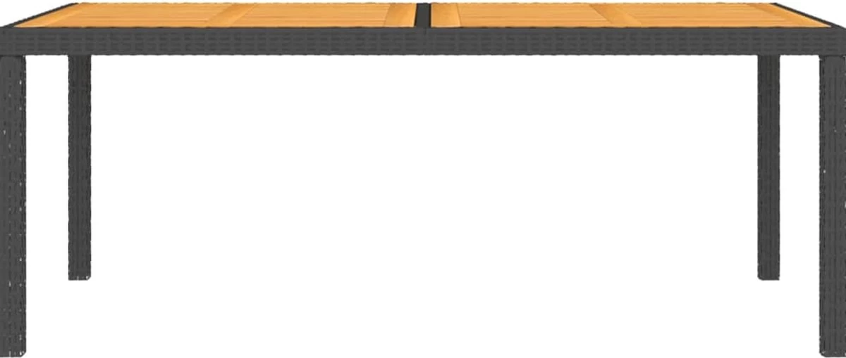 VidaXL Tuintafel 150x90x75 Cm Poly Rattan En Acaciahout Zwart 5 VidaXL Tuintafel 150x90x75 Cm Poly Rattan En Acaciahout Zwart - Afbeelding 5