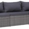 VidaXL 3-delige Loungeset Met Kussens Poly Rattan Grijs