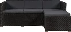 Polyrotan Loungeset Punta Cana L - Zwart -Tuinmeubel Winkel 1200x545