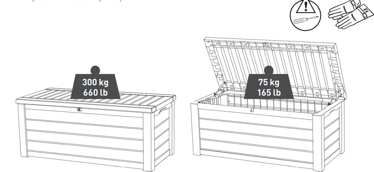 Keter Westwood Opbergbox - 570 L - 155x72.4x64.4 Cm - Grafiet 2 Keter Westwood Opbergbox - 570 L - 155x72.4x64.4 Cm - Grafiet - Afbeelding 2