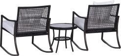 Outsunny Tuinset 7-delig Schommelstoel Set Zitgroep Met Kussens Rotan Bruin 863-030 -Tuinmeubel Winkel 1200x556