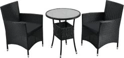 Polyrotan Balkonset - Bayamo - 3-delig - Zwart