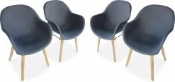 Alice's Garden Kuipstoelen CELEBES - Set Van 4 - Acacia En Kunststof - Grijs