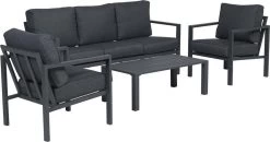 Garden Impressions Durban Loungeset - 4-delig - Zwart -Tuinmeubel Winkel 1200x630