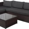 Loungebank Miko Bruin Tuin, Loungeset Buiten Wicker