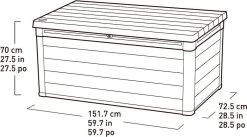 Keter Denali Opbergbox - 570L - 151,7x72,5x70cm - Grijs -Tuinmeubel Winkel 1200x668