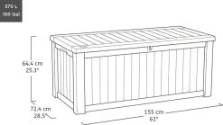 Keter Westwood Opbergbox - 570 L - 155x72.4x64.4 Cm - Grafiet 14 Keter Westwood Opbergbox - 570 L - 155x72.4x64.4 Cm - Grafiet -Tuinmeubel Winkel 1200x673