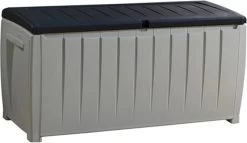 Keter Novel Opbergbox - 340L - 124x55x62.5cm - Grijs -Tuinmeubel Winkel 1200x696 1