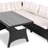 Casaria Polyrattan Tuinset - 15 Delig Voor 6 Personen – Crème Zwart