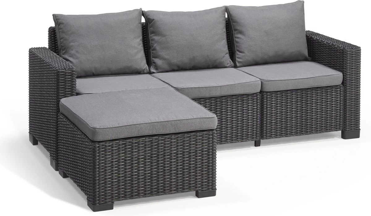 Allibert California Chaise Longue Loungeset - 3 A 4 Personen - Grafiet 1 Allibert California Chaise Longue Loungeset - 3 A 4 Personen - Grafiet