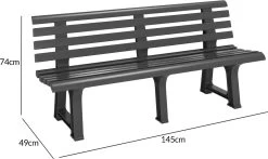 Casaria Tuinbank Orchidea – Kunststof/240kg Belastbaar – Antraciet -Tuinmeubel Winkel 1200x712