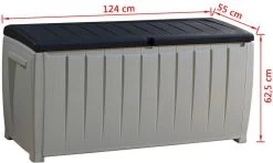 Keter Novel Opbergbox - 340L - 124x55x62.5cm - Grijs -Tuinmeubel Winkel 1200x718