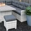 Merkloos Rivièra Original | Loungeset Hoekset Dining Set Tuinset | Wicker | Hoekbank, Hoge Tuintafel, 2 Hockers | 6 Zitplaatsen