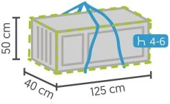 Opbergtas Voor Tuinmeubelkussens - 125 X 40 X 50 Cm (4 – 6 Lounge- Tuinkussens) - Grijs / Antraciet -Tuinmeubel Winkel 1200x738