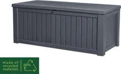 Keter Rockwood Opbergbox - 570L - 155x72,4x64,4cm - Grafiet -Tuinmeubel Winkel 1200x738 3