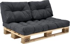 Merkloos En.casa Zitkussen Palletbank - 120 X 80 X 12 Cm - Donkergrijs -Tuinmeubel Winkel 1200x751