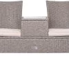 Casaria Tuinbank Polyrattan - 2-Zits Incl.Tafel - Weerbestendig Beige