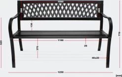 Tuinbank - Marijke -Tuinbankje - Tuinbank Metaal - Tuinbank Hout - Weersbestendig - 126 X 53 X 77 Cm -Tuinmeubel Winkel 1200x759