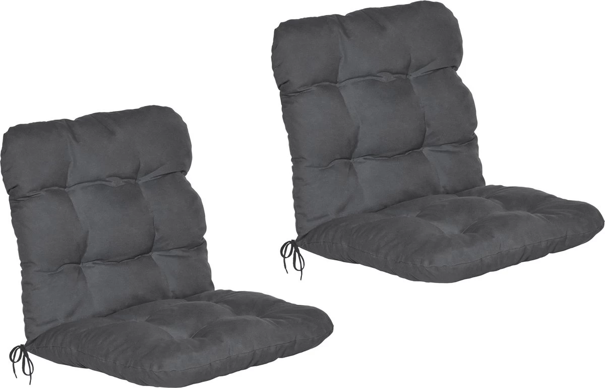 Beautissu Flair NL – Set Van 2 Tuinkussen Lage Rug Antraciet – 100x50 Cm – Zitkussen Matraskussen Voor Tuin Meubelen 1 Beautissu Flair NL – Set Van 2 Tuinkussen Lage Rug Antraciet – 100x50 Cm – Zitkussen Matraskussen Voor Tuin Meubelen