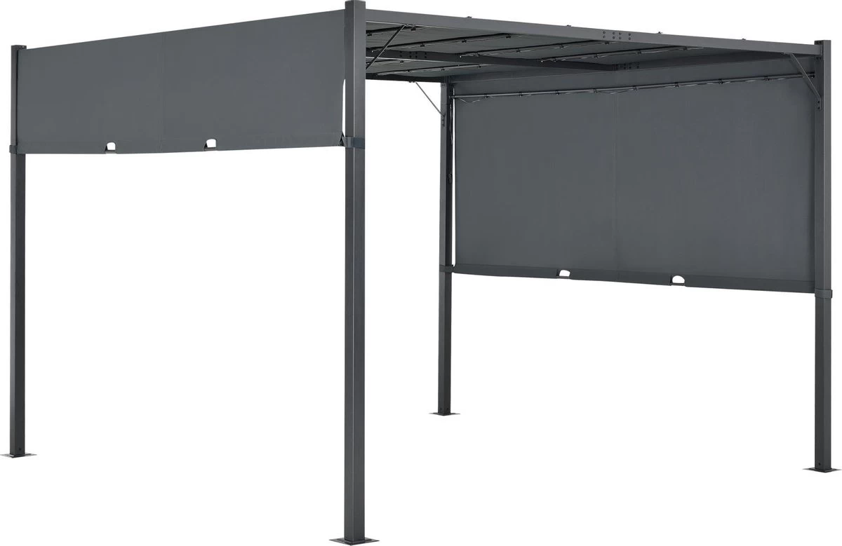 Pergola Fortaleza Tuinpaviljoen Met LED Verlichting 3x3 M Donkergrijs 2 Pergola Fortaleza Tuinpaviljoen Met LED Verlichting 3x3 M Donkergrijs - Afbeelding 2