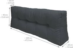 Beautissu Eco Elements Palletkussen – Rugkussen 120x40x15 Cm Voor Palletbank - Kussen Graphiet Grijs - Palletkussens In Matraskussen Kwaliteit -Tuinmeubel Winkel 1200x790 4