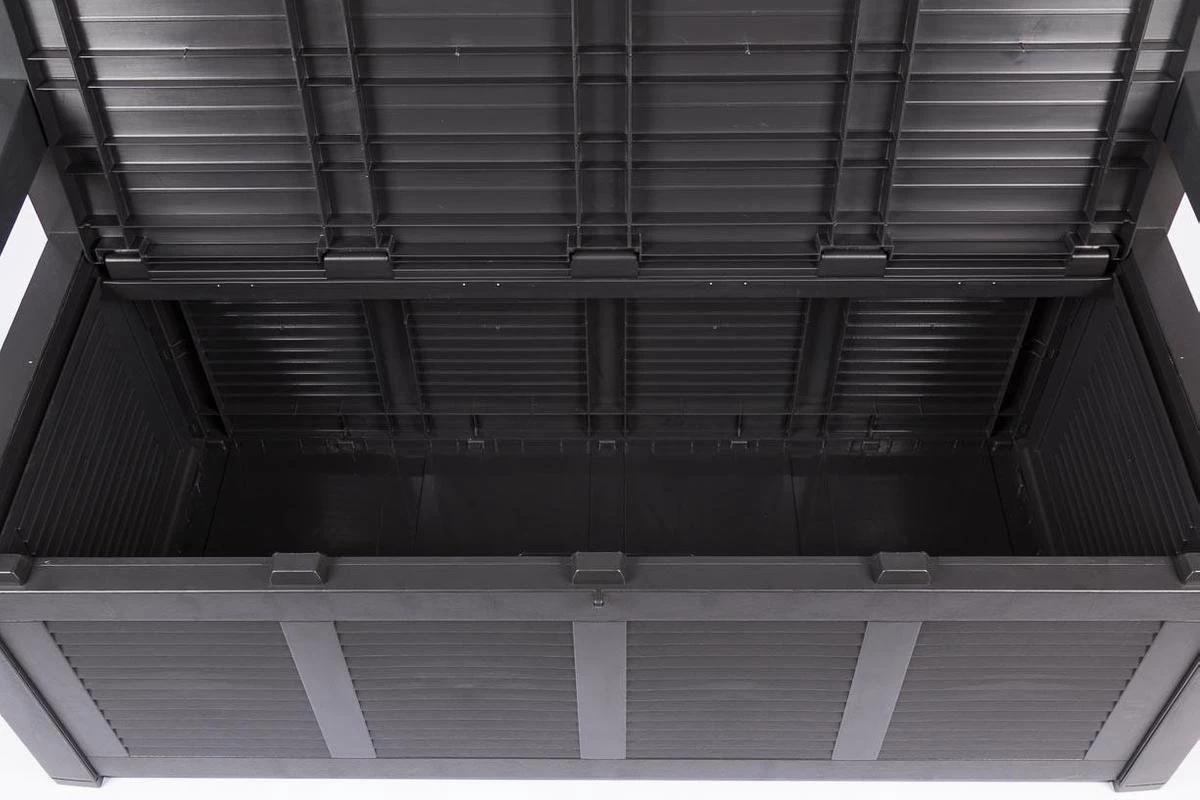 Merkloos Opbergbank Van Kunststof | 130 X 60 Cm | Antraciet 3 Merkloos Opbergbank Van Kunststof | 130 X 60 Cm | Antraciet - Afbeelding 3