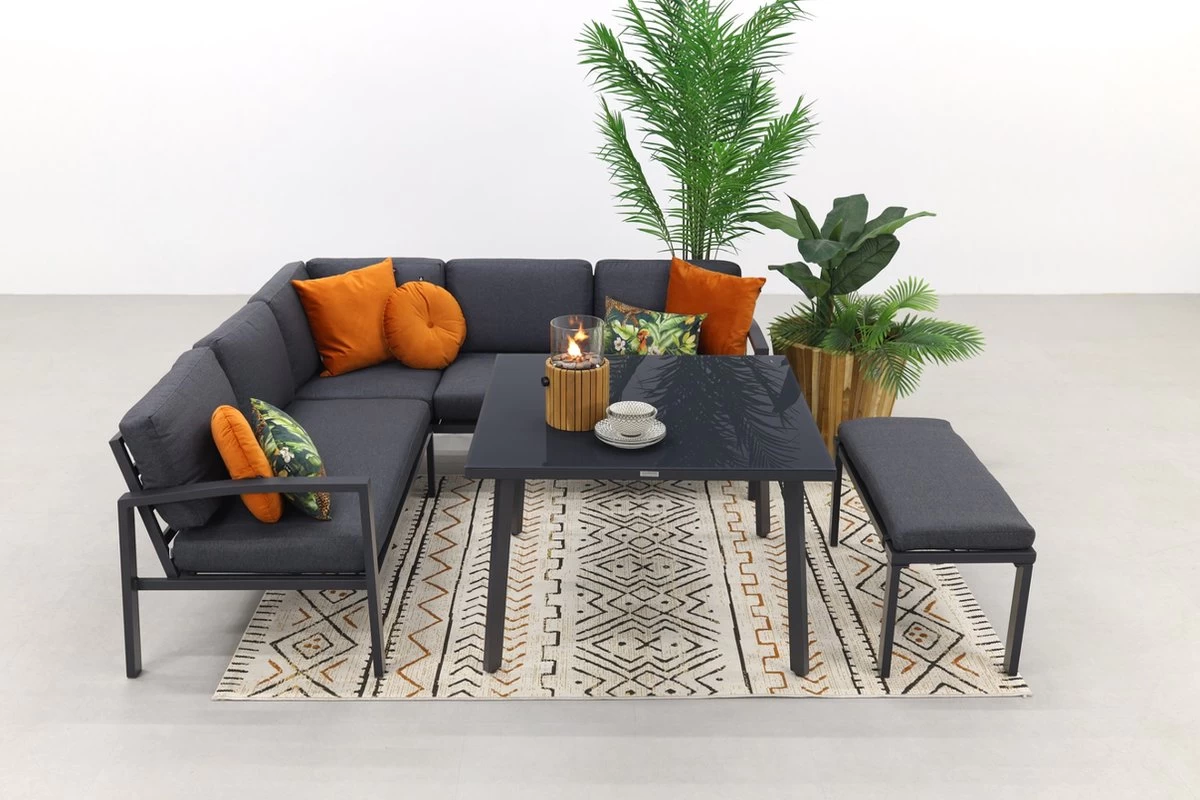 Wellington Lounge Dining Set - Carbon Black 1 Wellington Lounge Dining Set - Carbon Black