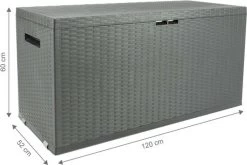 Verrijdbare Tuinkussen Opbergbox - Rattan Look - Zwart - 350 Liter -Tuinmeubel Winkel 1200x804 9