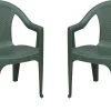 4goodz Isola Groen 2x Stapelbare Tuinstoelen - Plaatsbesparend