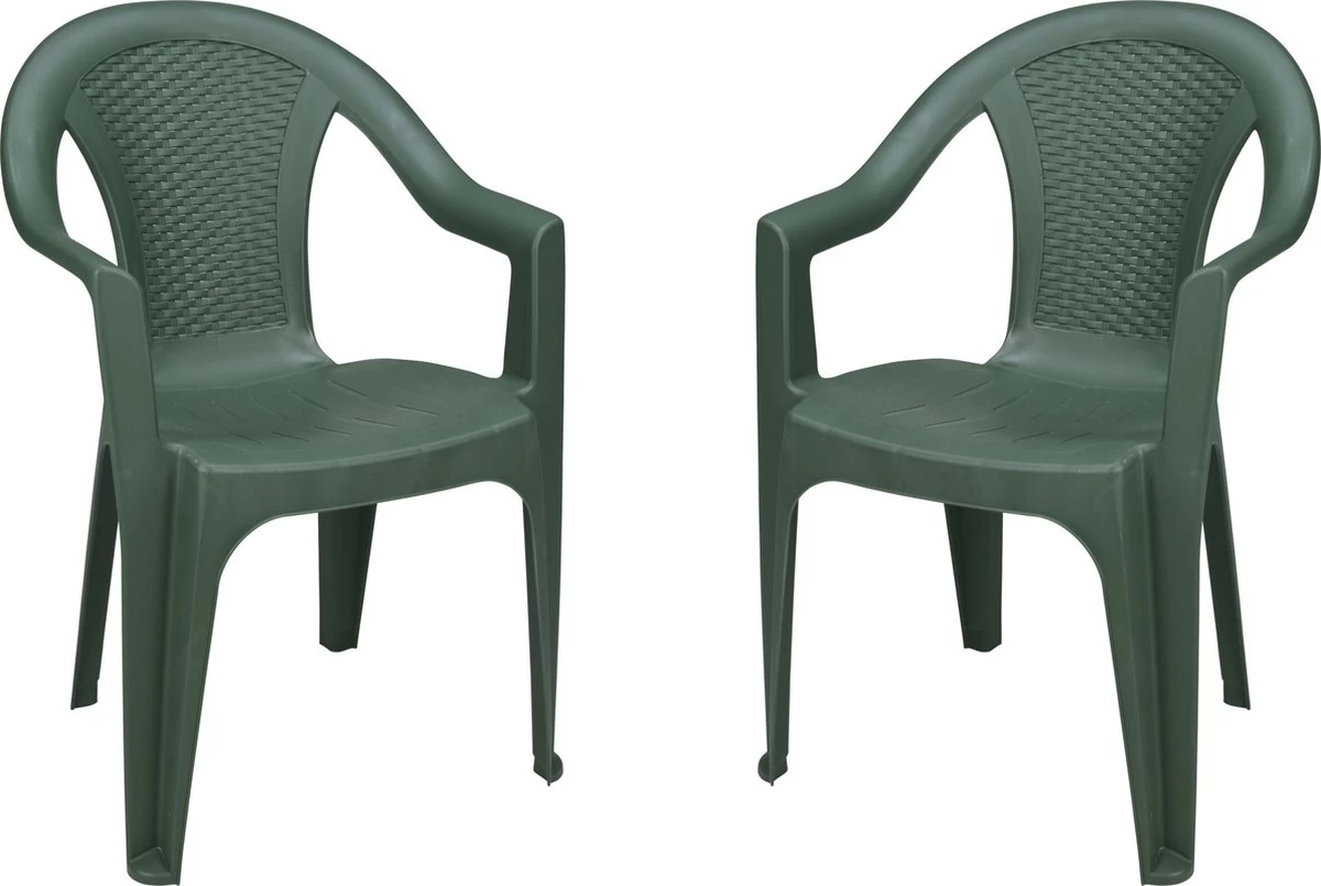 4goodz Isola Groen 2x Stapelbare Tuinstoelen - Plaatsbesparend 1 4goodz Isola Groen 2x Stapelbare Tuinstoelen - Plaatsbesparend