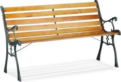 Relaxdays Tuinbank - Gietijzer - Parkbank - Tweezitter - Balkon & Terras - Houten Bank