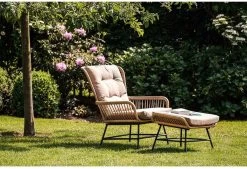 BUITEN Living Dex Wicker Loungestoel Tuin Incl. Wicker Voetenbank | Wicker + Aluminium | Bamboe Antraciet -Tuinmeubel Winkel 1200x820 2