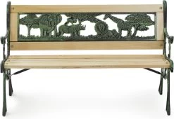 LIFA GARDEN Tuinbank Voor 2 Kinderen | Kinderbank Van Onbewerkt Hout En Ijzer | Nostalgische Tuinbank Met Jungle Afbeelding In De Rugleuning | Tuinbank Om Te Beitsen | 82 X 39 X 50 Cm -Tuinmeubel Winkel 1200x826