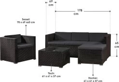 Polyrotan Loungeset Punta Cana L - Zwart -Tuinmeubel Winkel 1200x828 2